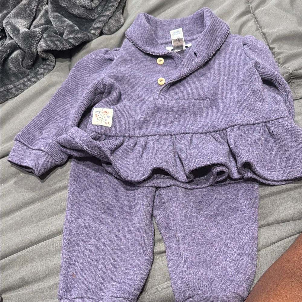 Purple Baby Outfit with Ruffle Detail
